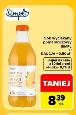 Carrefour Sok wyciskany pomarańczowy Simpl oferta