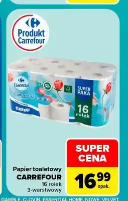 Carrefour Papier toaletowy 3-warstwowy Carrefour 16-pak oferta