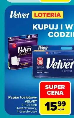 Carrefour Papier toaletowy 3-warstwowy Velvet 10-pak oferta