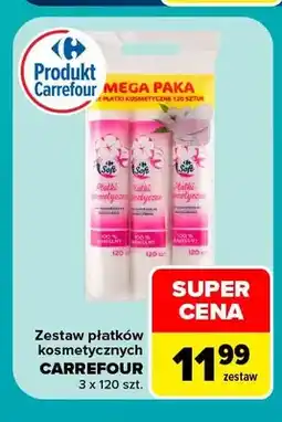 Carrefour Zestaw płatków kosmetycznych Carrefour 3-pak 120 szt oferta
