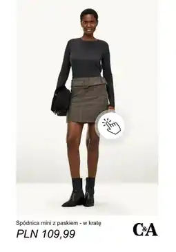 C&A Spódnica mini z paskiem w kratę C & A oferta