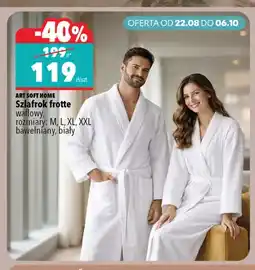 Biedronka Szlafrok frotte ART SOFT HOME waflowy bawełniany biały oferta
