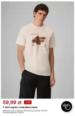 4F T-shirt regular z nadrukiem męski 4F oferta