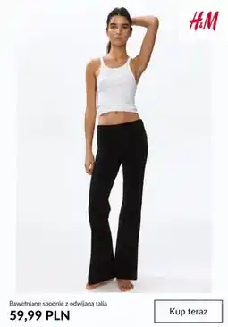 H&M Bawełniane spodnie z odwijaną talią H & M oferta