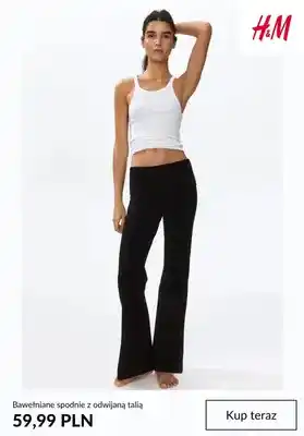 Bawełniane spodnie z odwijaną talią H & M