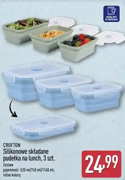 ALDI Crofton Silikonowe składane pudełka na lunch, 3 szt oferta