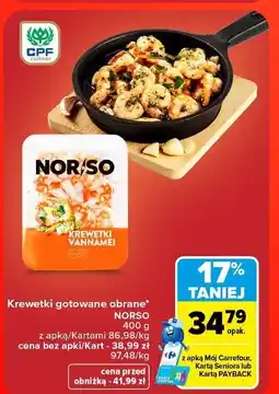 Carrefour Krewetki gotowane obrane Norso oferta