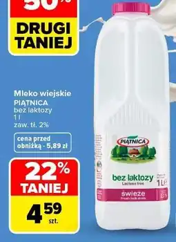 Carrefour Mleko świeże bez laktozy 2% Piątnica oferta