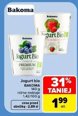 Carrefour Jogurt z truskawkami Bakoma Bio oferta