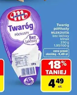 Carrefour Twaróg półtłusty bez laktozy Mlekovita oferta