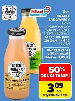 Carrefour Sok tłoczony jabłko i agrest Bracia Sadownicy oferta