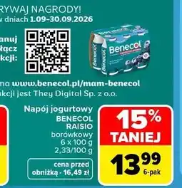 Carrefour Jogurt pitny borówka Benecol oferta