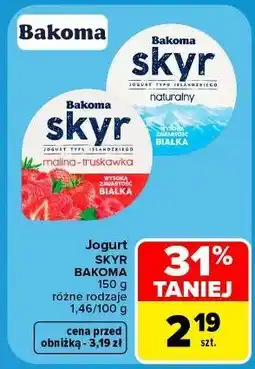Carrefour Jogurt malina-truskawka Bakoma Skyr oferta