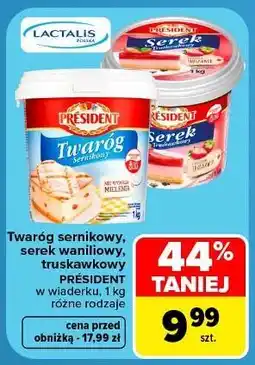 Carrefour Serek truskawka President oferta