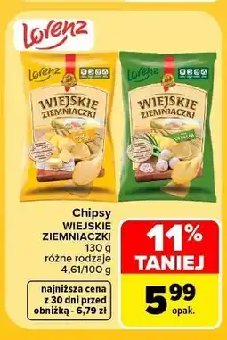 Carrefour Chipsy o smaku cebulki Lorenz Wiejskie Ziemniaczki oferta