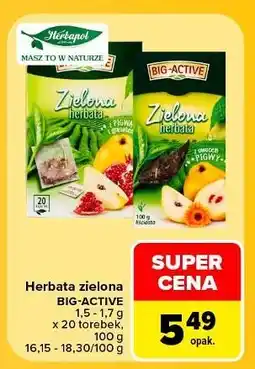 Carrefour Herbata z owocem pigwy Big-Active Zielona oferta