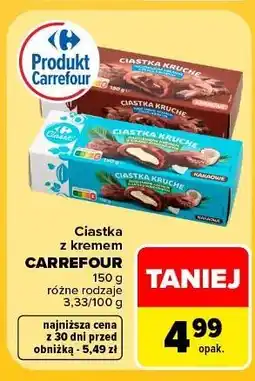 Carrefour Ciastka kruche z kremem kokosowym Carrefour Classic oferta