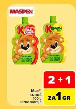 Carrefour Mus banan-jabłko Kubuś oferta