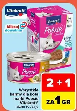 Carrefour Karma dla kota kurczak w musie Vitakraft Poesie oferta