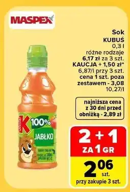 Carrefour Sok jabłkowy Kubuś 100% oferta