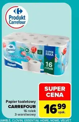Carrefour Papier toaletowy comfort & quality Carrefour Essential oferta