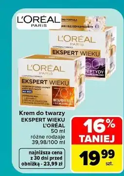 Carrefour Krem na dzień L'oreal Ekspert Wieku 60+ oferta