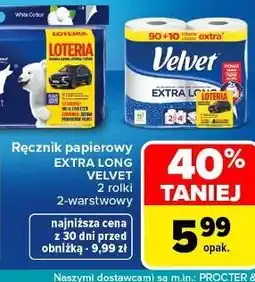 Carrefour Ręcznik papierowy Velvet Extra Long oferta