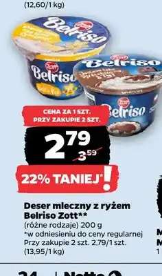Netto Deser mleczny z ryżem Belriso Zott oferta