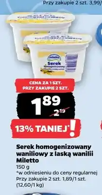 Netto Serek homogenizowany waniliowy z laską wanilii Miletto oferta