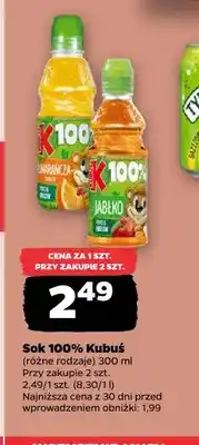 Netto Sok pomarańcza Kubuś 100% oferta