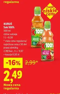 Lidl Sok jabłko Kubuś 100% oferta