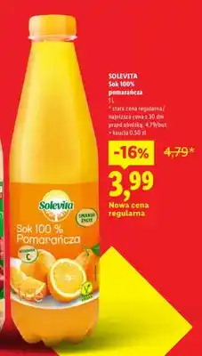 Lidl Sok pomarańcza Solevita 100% oferta