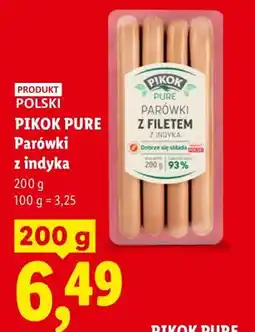 Lidl Parówki z indyka Pikok Pure oferta