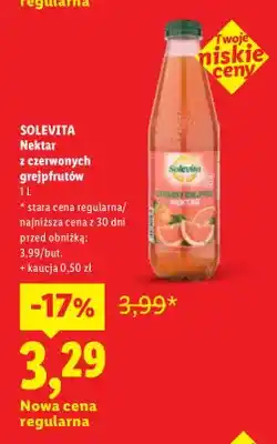 Lidl Nektar z czerwonych grejpfrutów Solevita oferta