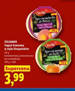 Lidl Jogurt kremowy w stylu hiszpańskim brzoskwiniowy Sol & Mar oferta