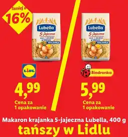 Lidl Makaron krajanka 5-jajeczna Lubella oferta
