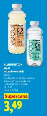 Lidl Woda witaminowa Allnutrition Veda mandarynka-brzoskwinia-cytryna oferta