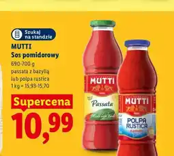 Lidl Sos pomidorowy passata z bazylią Mutti oferta