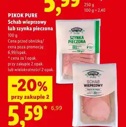 Lidl Schab wieprzowy Pikok Pure oferta