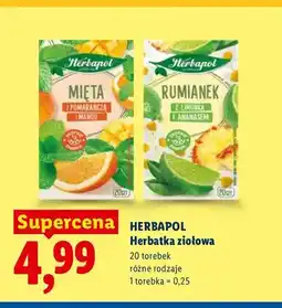Lidl Herbatka ziołowa Herbapol Mięta z pomarańczą i mango oferta
