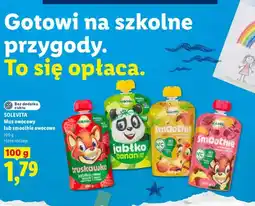 Lidl Mus owocowy Solevita truskawka jabłko banan marchew oferta