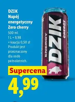 Lidl Napój energetyczny Dzik Zero cherry oferta