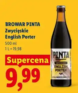 Lidl Piwo Browar Pinta Zwycięskie English Porter oferta
