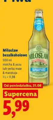 Lidl Piwo bezalkoholowe Miłosław matcha & yuzu oferta
