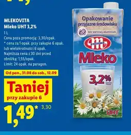 Lidl Mleko UHT Mlekovita 3,2% oferta