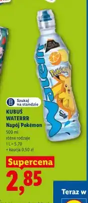Lidl Napój Kubuś Waterrr Pokémon oferta