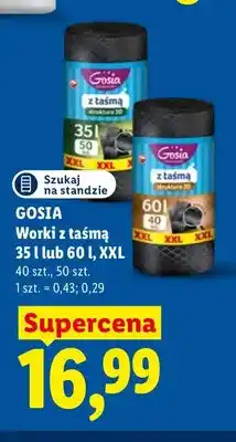 Lidl Worki z taśmą Gosia 35 l XXL oferta