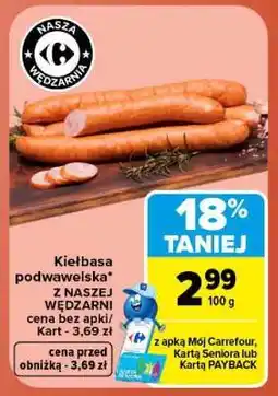 Carrefour Kiełbasa podwawelska oferta