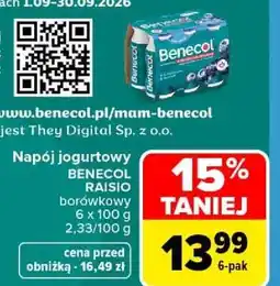 Carrefour Napój jogurtowy BENECOL RAISIO borówkowy oferta