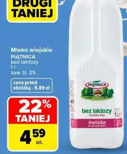 Carrefour Mleko wiejskie PIĄTNICA bez laktozy oferta